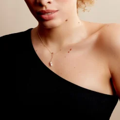 Histoire d'Or Collier Carrine 2 Fils Or Jaune Perle De Culture