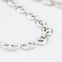 Histoire d'Or Collier Carrus Maille Grain De Cafe Argent Blanc