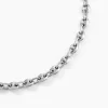 Histoire d'Or Collier Carrus Maille Grain De Cafe Argent Blanc