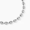 Histoire d'Or Collier Carrus Maille Grain De Cafe Argent Blanc