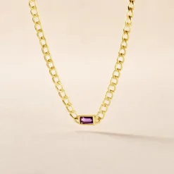 Collier Chain Or Jaune Améthyste-Histoire d'Or Outlet