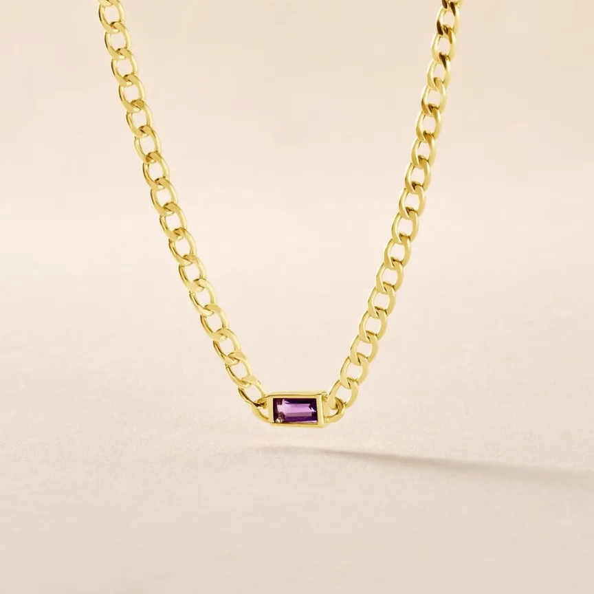 Collier Chain Or Jaune Améthyste-Histoire d'Or Outlet