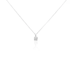 Histoire d'Or Collier Charlene Or Blanc Diamant Synthetique