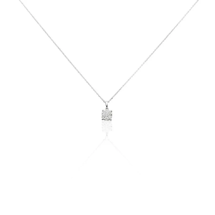 Histoire d'Or Collier Charlene Or Blanc Diamant Synthetique