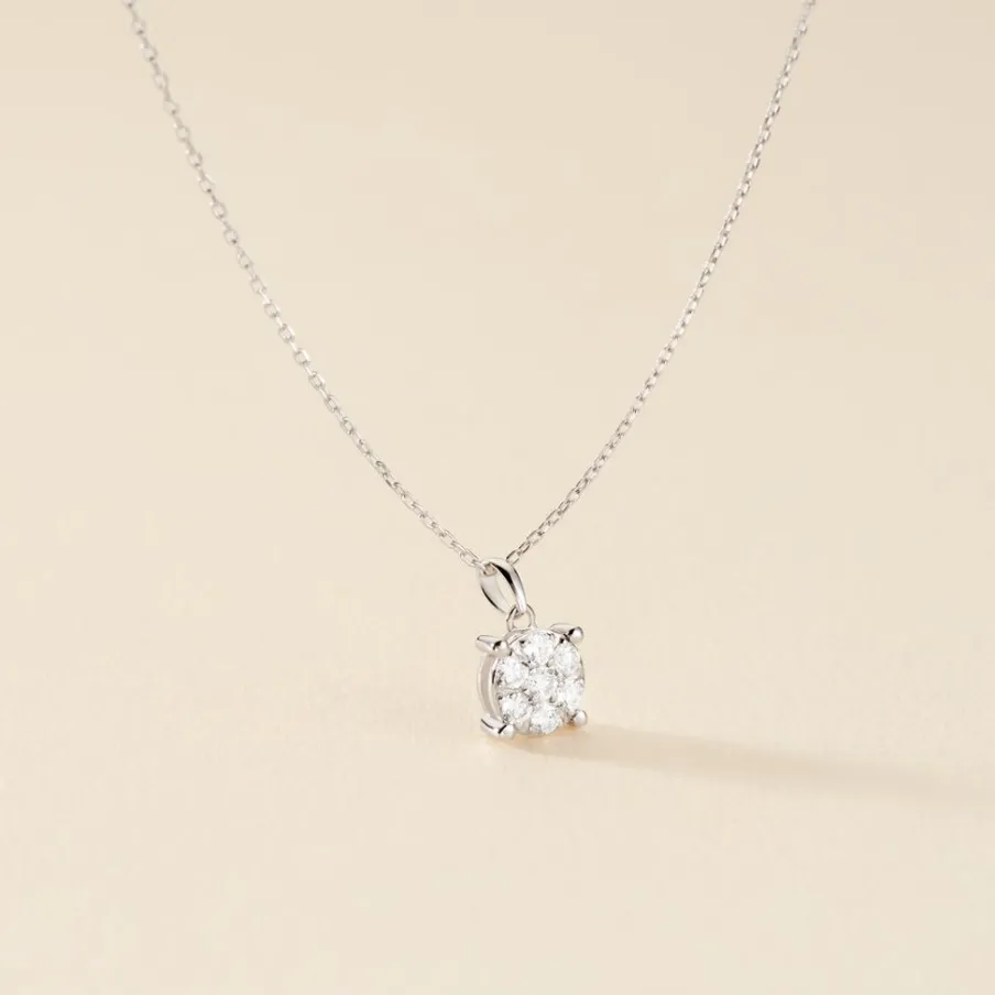 Histoire d'Or Collier Charlene Or Blanc Diamant Synthetique