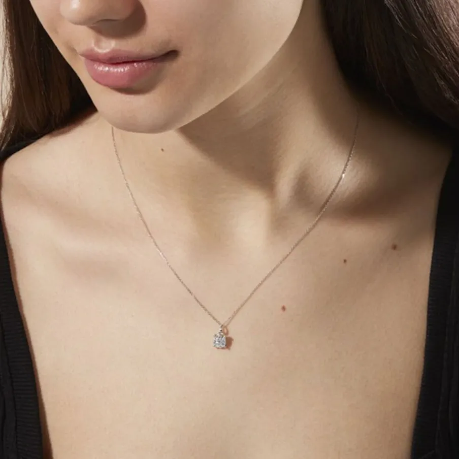 Histoire d'Or Collier Charlene Or Blanc Diamant Synthetique