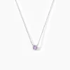 Histoire d'Or Collier Clair Or Blanc Amethyste