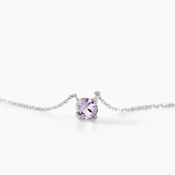 Histoire d'Or Collier Clair Or Blanc Amethyste