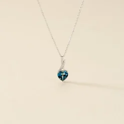 Histoire d'Or Collier Clothilde Or Blanc Topaze Et Oxyde De Zirconium