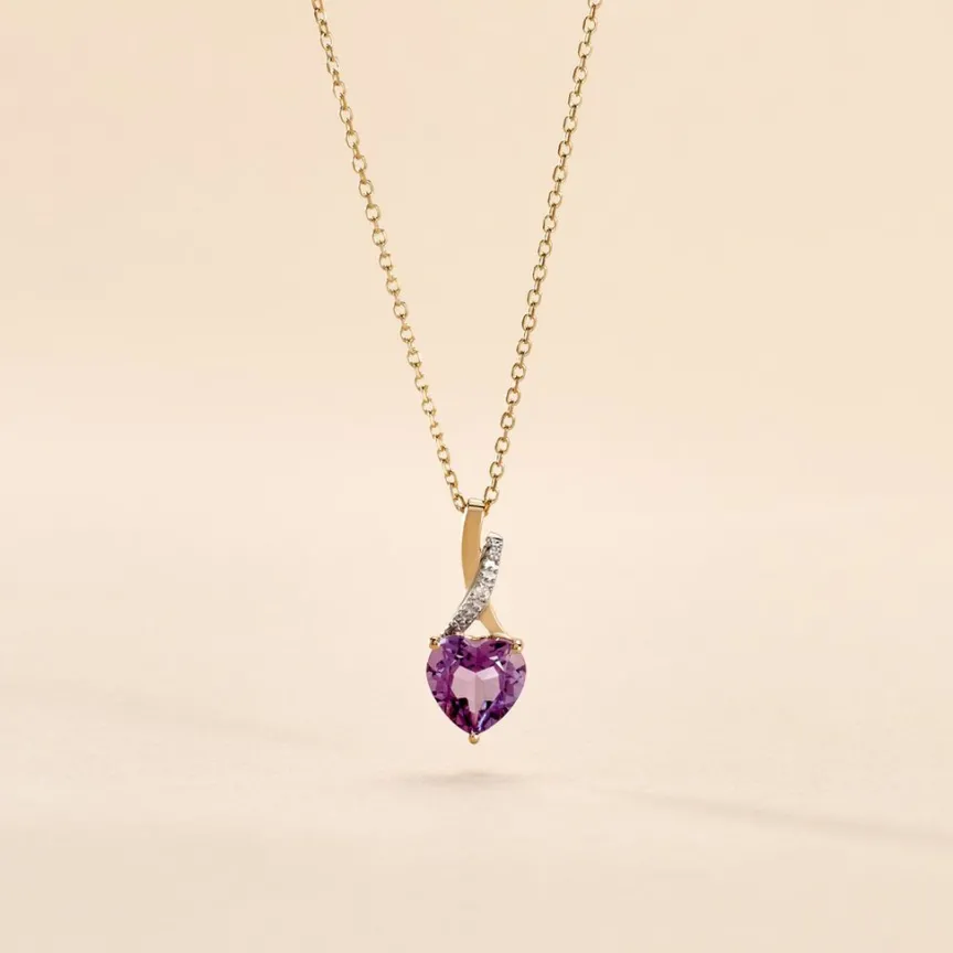 Collier Clothilde Or Jaune Amethyste Et Oxyde De Zirconium-Histoire d'Or
