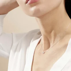 Histoire d'Or Collier Collection 1986 Or Blanc Diamant