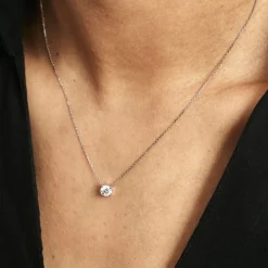 Histoire d'Or Collier Collection Aphrodite Or Blanc Diamant Synthetique