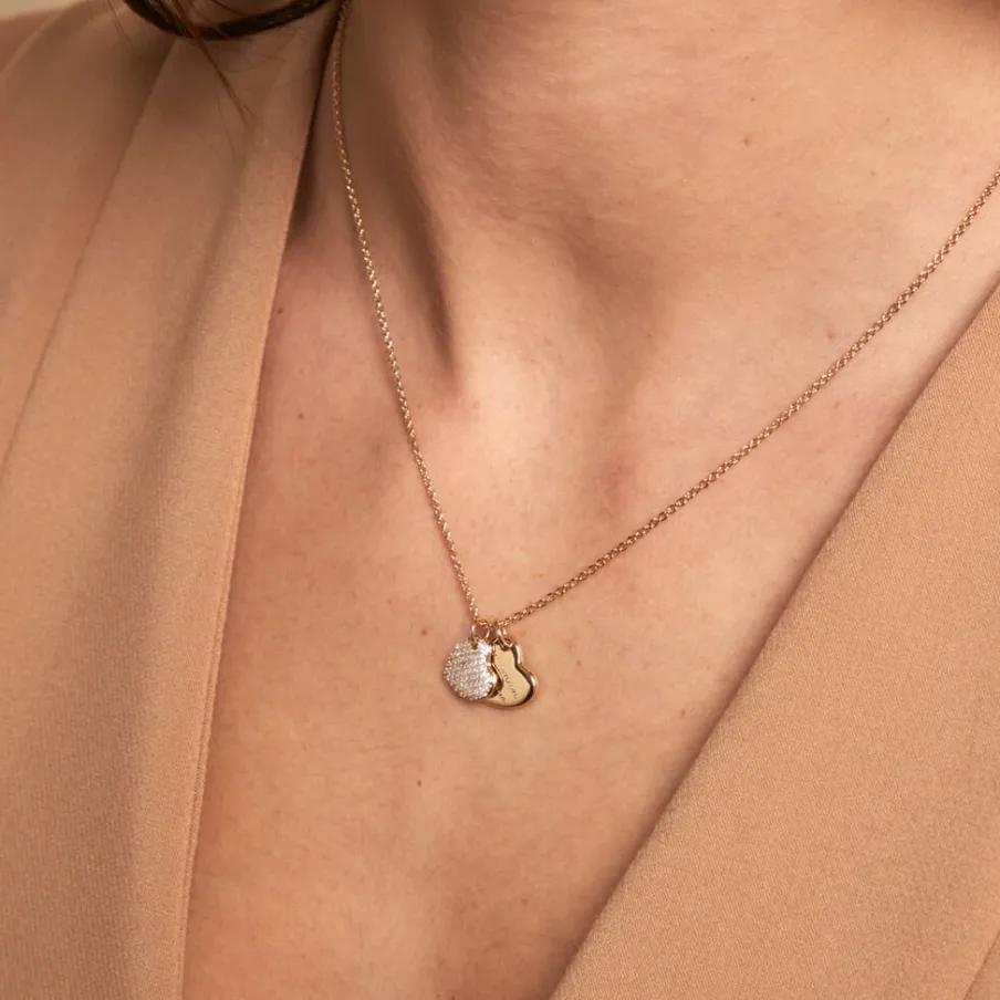 Histoire d'Or Collier Corazon Plaqué Or Jaune Oxyde De Zirconium