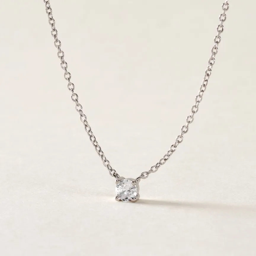 Collier Court Argent Blanc Lylwenn Oxyde De Zirconium-Histoire d'Or Sale