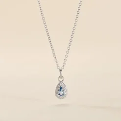 Collier Court Argent Blanc Tania Oxyde De Zirconium-Histoire d'Or