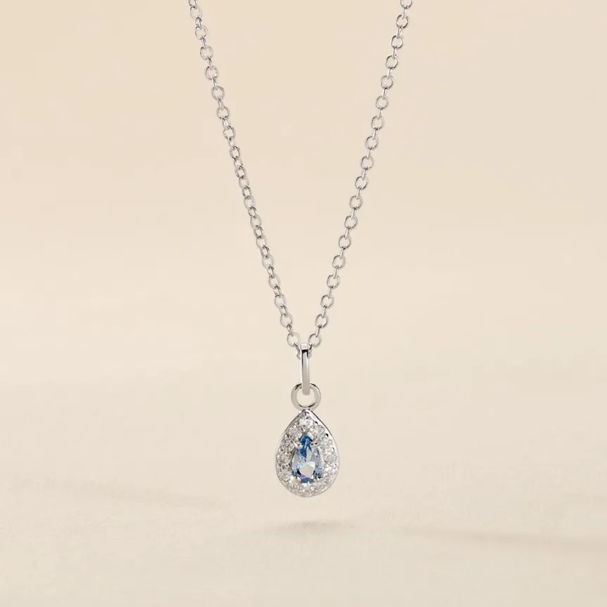 Collier Court Argent Blanc Tania Oxyde De Zirconium-Histoire d'Or