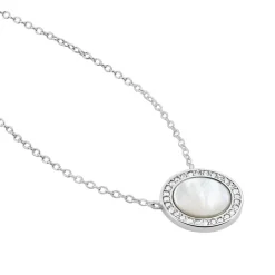 Collier Court Argent Blanc Nawala Oxyde De Zirconium-Histoire d'Or New