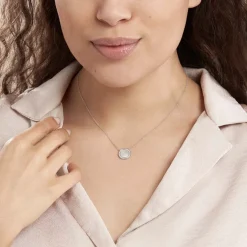Collier Court Argent Blanc Nawala Oxyde De Zirconium-Histoire d'Or New