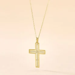 Histoire d'Or Collier Croix Or Jaune Diamant