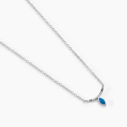 Histoire d'Or Collier Cyane Argent Blanc Turquoise