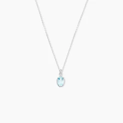 Histoire d'Or Collier Cyprille Or Blanc Topaze Et Oxyde De Zirconium