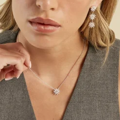 Histoire d'Or Collier Daisy Argent Blanc Oxyde De Zirconium