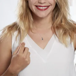 Histoire d'Or Collier Dalil Or Blanc Topaze Oxyde