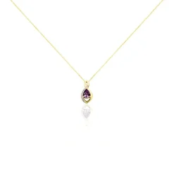 Histoire d'Or Collier Dalil Or Jaune Amethyste Oxyde