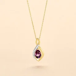 Histoire d'Or Collier Dalil Or Jaune Amethyste Oxyde