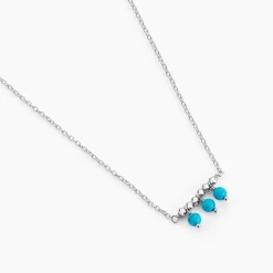 Histoire d'Or Collier Della Argent Blanc Turquoise