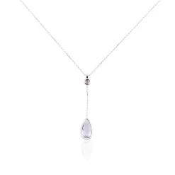 Histoire d'Or Collier Dennis Or Blanc Amethyste