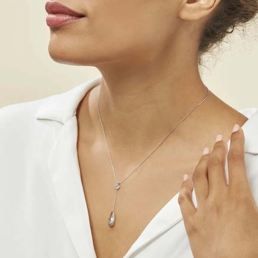 Collier Dennis Or Blanc Topaze-Histoire d'Or Outlet