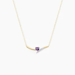 Histoire d'Or Collier Eva Or Jaune Amethyste Et Oxyde De Zirconium