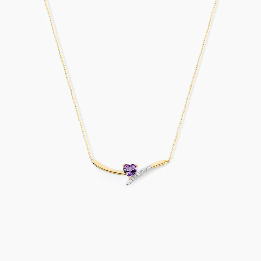 Histoire d'Or Collier Eva Or Jaune Amethyste Et Oxyde De Zirconium