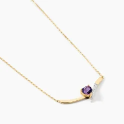 Histoire d'Or Collier Eva Or Jaune Amethyste Et Oxyde De Zirconium