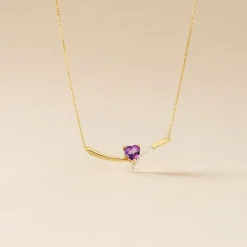 Histoire d'Or Collier Eva Or Jaune Amethyste Et Oxyde De Zirconium