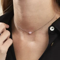 Histoire d'Or Collier Evren Argent Blanc Quartz Rose