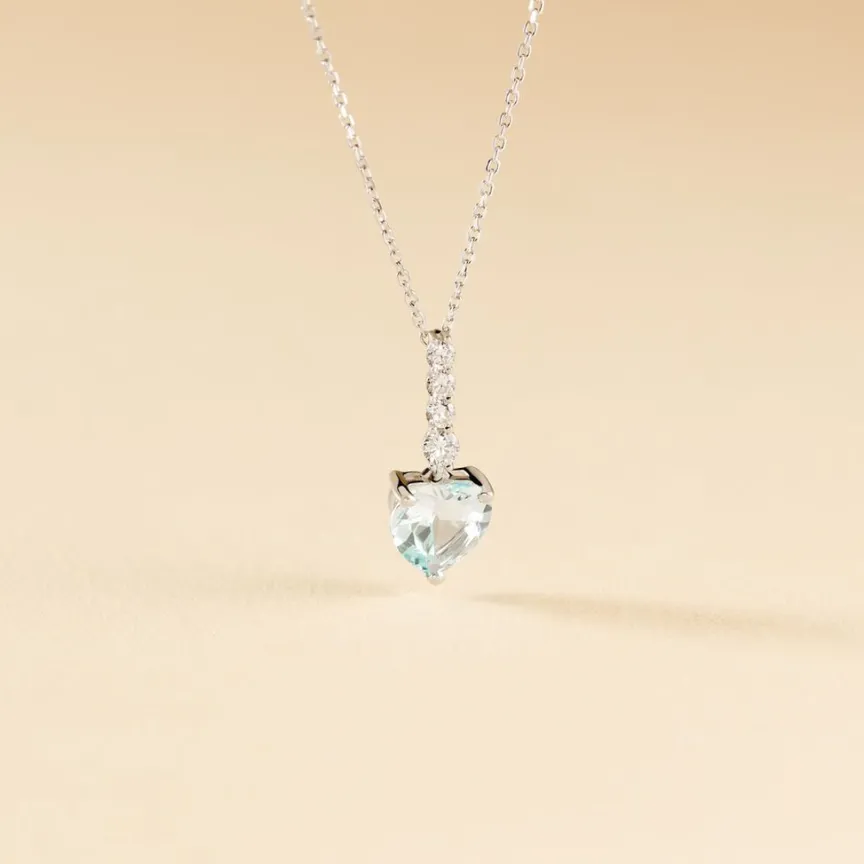 Collier Fany Or Blanc Topaze Et Oxyde De Zirconium-Histoire d'Or Hot