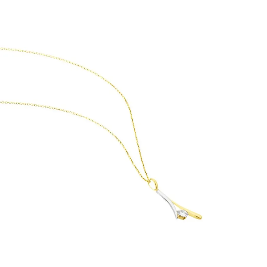 Histoire d'Or Collier Formev Or Bicolore Oxyde De Zirconium