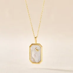 Histoire d'Or Collier Goddess Argent Doré Nacre