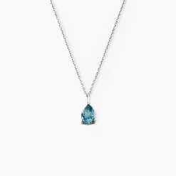 Collier Goutte Or Blanc Topaze-Histoire d'Or New