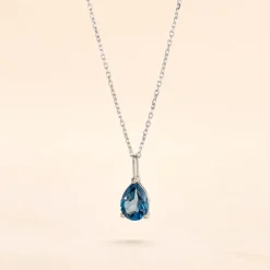 Collier Goutte Or Blanc Topaze-Histoire d'Or New