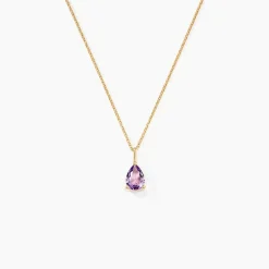 Histoire d'Or Collier Goutte Or Jaune Amethyste