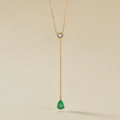 Histoire d'Or Collier Gracilia Or Jaune Emeraude Diamant