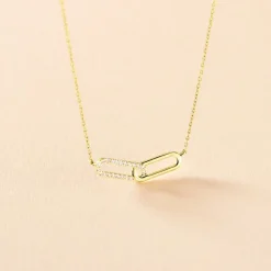 Histoire d'Or Collier Graphic Lines Or Jaune Oxyde De Zirconium