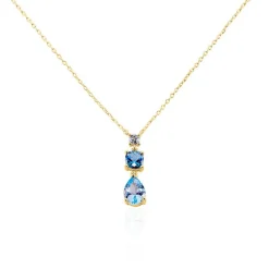 Histoire d'Or Collier Huffie Plaqué Or Jaune Pierre D'imitation