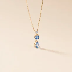 Histoire d'Or Collier Huffie Plaqué Or Jaune Pierre D'imitation