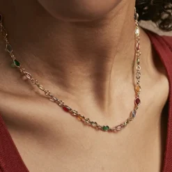 Histoire d'Or Collier Ilvaae Plaqué Or Jaune Pierre De Synthese