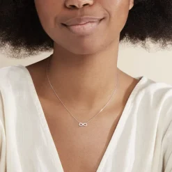 Histoire d'Or Collier Infini Empierre Or Blanc Diamant