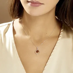 Histoire d'Or Collier Iva Argent Blanc Ambre